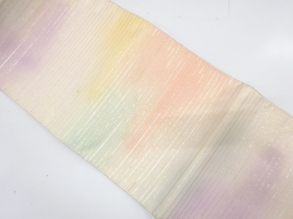 JAPANESE KIMONO / ANTIQUE FUKURO OBI / SILK / WOVEN STRIPE